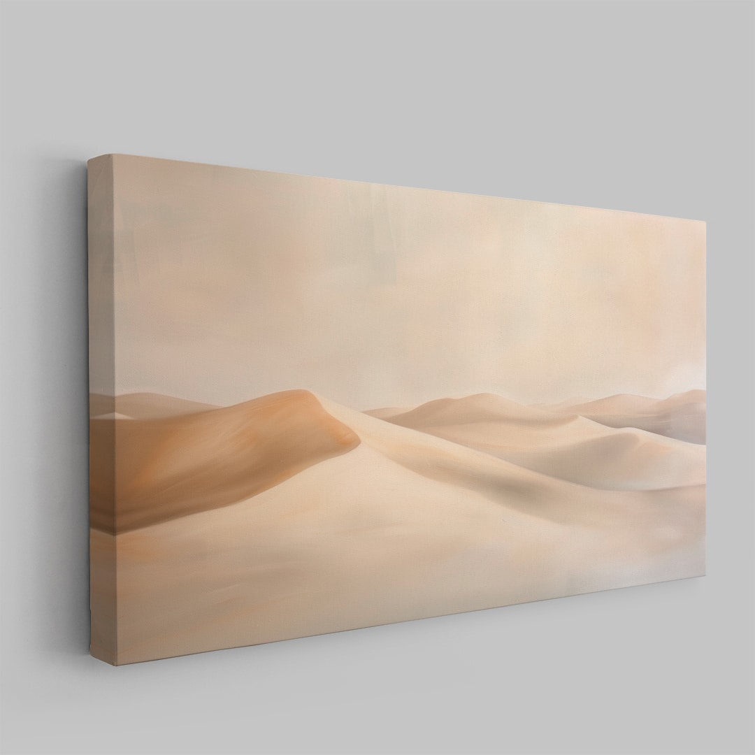 Cuadro abstracto Dunas Suaves en tonos beige y arena estilo minimalista sobre canvas