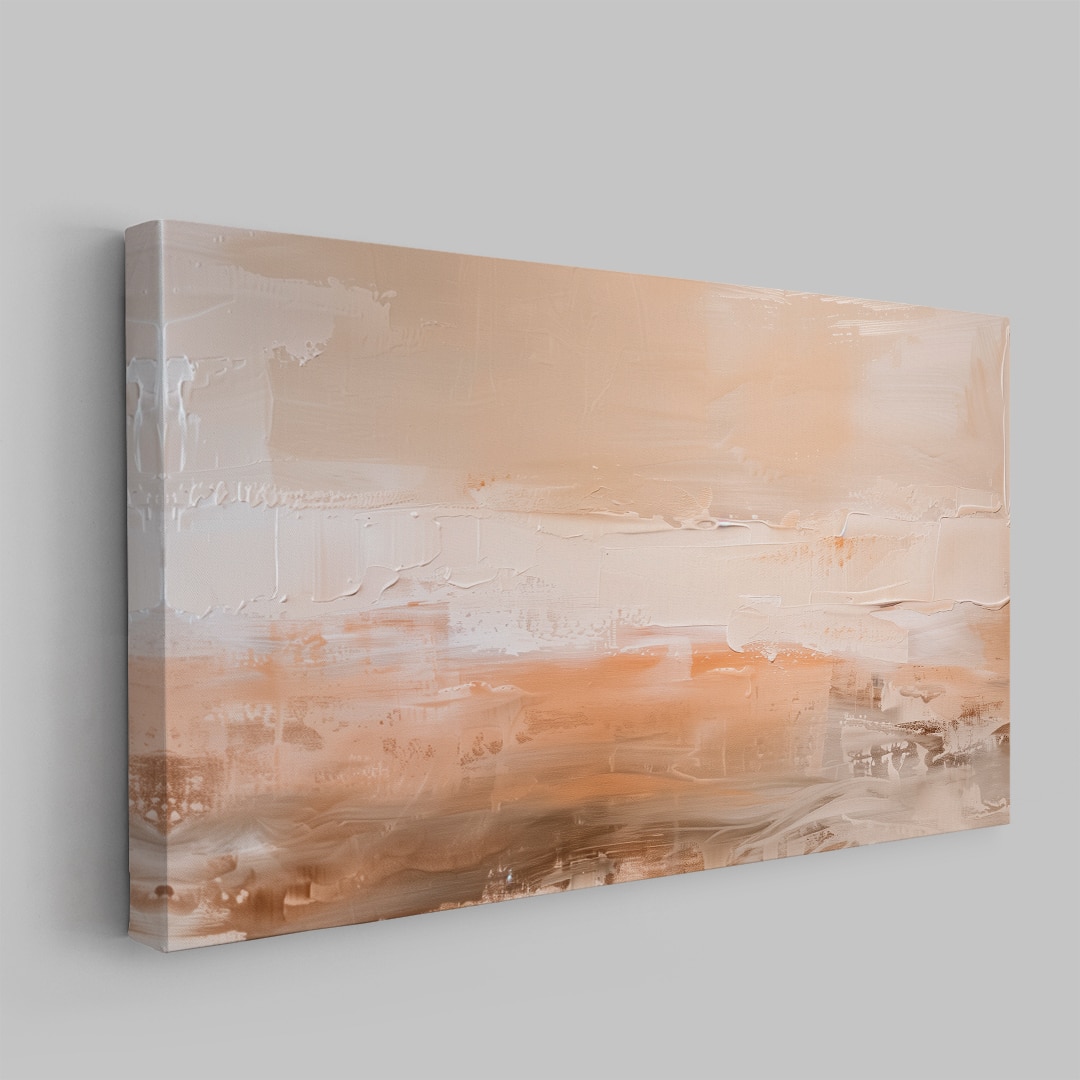 Cuadro Tierra Suave en tonos tierra y beige estilo abstracto moderno sobre canvas